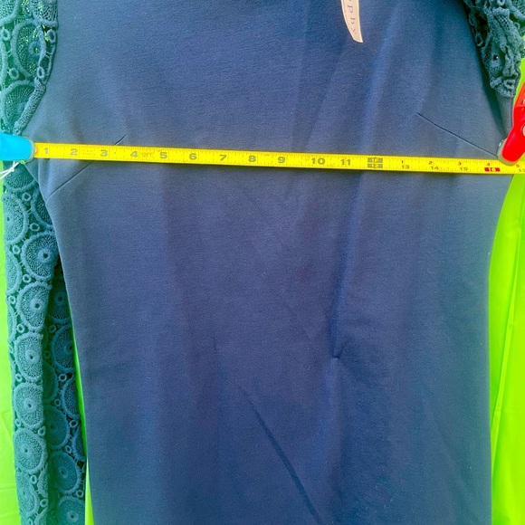 Philosophy NWT Dress navy blue with crochet sleeves size S - Picture 8 of 13